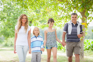 Happy Three Generations Family Outdoor