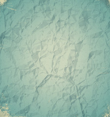 Old blue crumpled paper