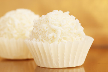 close up of coconut candy