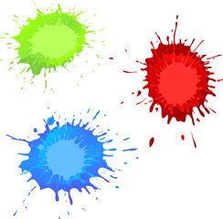 red green blue splashes with a place for the text