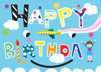 Happy Birthday at Sky Illustration
