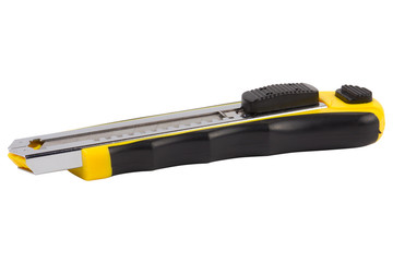 Retractable utility knife isolated on white background