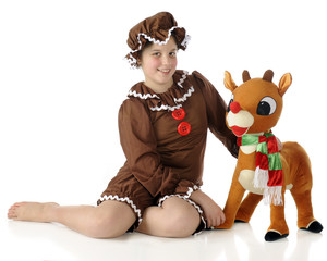 Gingerbread Girl with Rudoph