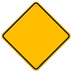 Isolated Blank Yellow Sign