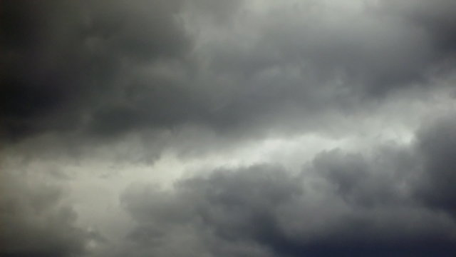 timelapse dark rainclouds moving in sky