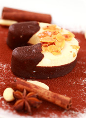 Christmas ice cream with nuts