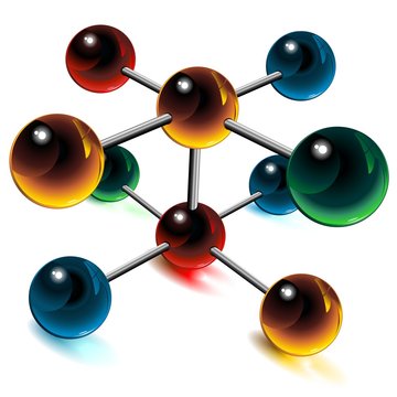 Molecule-Atom-Particle Colors-Atomi-Molecole Colori-Vector