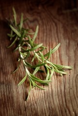 Rosemary over wood