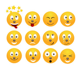 Fototapeta premium Set of emoticons.