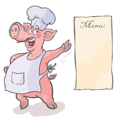 Cartoon Pig Chef.