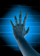 scanning of finger on a touch screen interface