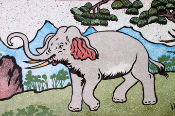 Fototapeta premium Picture at Chinese shrine in Payakkaphumphisai, Thailand.