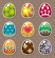 cartoon Easter egg stickers