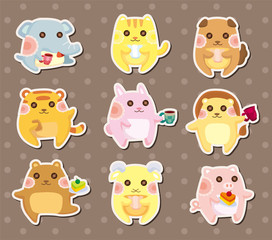 animal tea time stickers