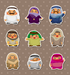 cartoon Arabian people stickers
