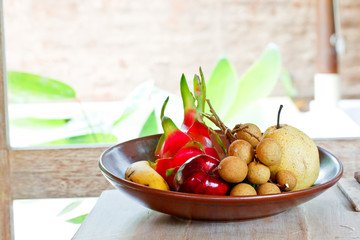 welcome fruit in a luxury hotel room