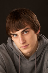 Portrait of serious teenage boy