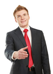 A young businessman giving his hand for a handshake
