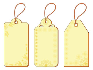 Tags with floral pattern