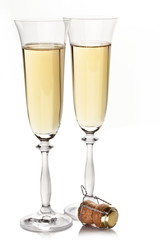 Two champagne glass.