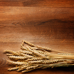 wheat on the wood background