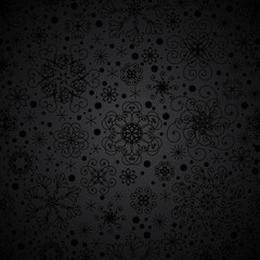 Black seamless snowflakes pattern