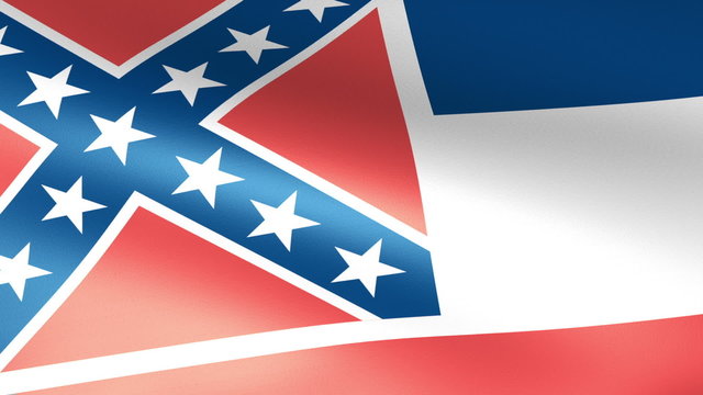 Mississippi State Flag Waving