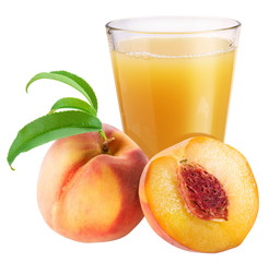 Peach juice with ripe peach