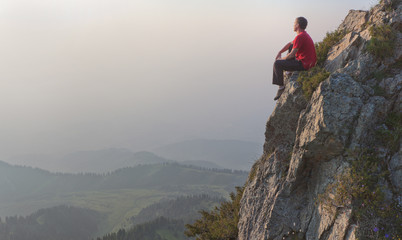 young man at the top