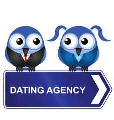 Comical dating agency sign