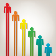 vector abstract colorful symbols of people