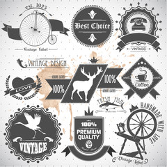 Fototapeta premium set of vintage labels and stamps