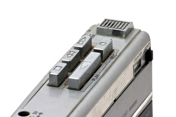 Old Cassette Portable Player / Recorder isolated Close Up