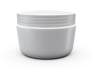 3D cream box over white background