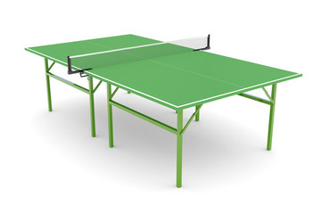 Ping-pong table isolated on white background