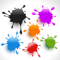 colorful paint splashes set 3