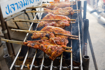 Grilled chicken with spicy sauce , Thai style food