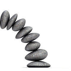 Gleichgewicht im Bogen aus Steinen 3D