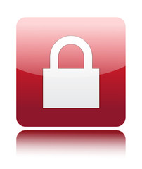 Lock icon on red