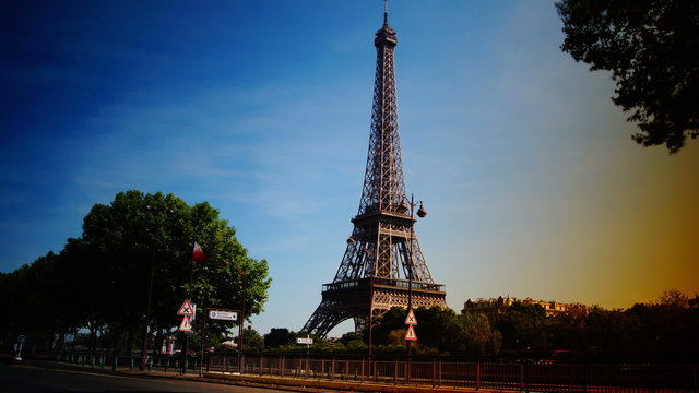 scenes of Paris, views of the Eiffel Tower, time-lapse