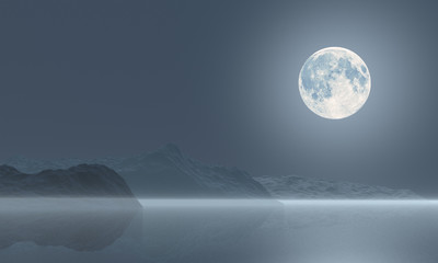 The moon over the sea