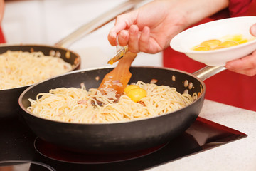 Chef preparing pasta