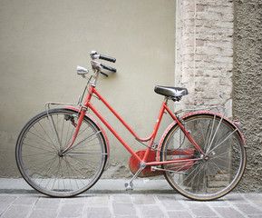 Red bicycle parking