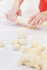 dough and hands closeup