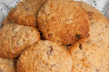 oatmeal cookies in a basket