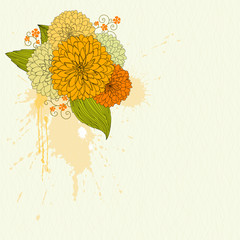 Background with yellow flowers