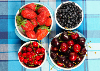 Wild berries in bowls