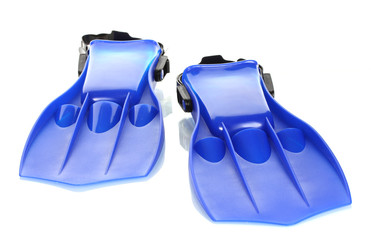 blue flippers isolated on white. © Africa Studio