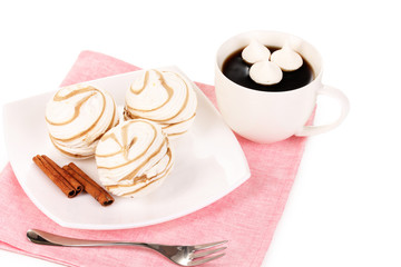 Air marshmallows isolated on white