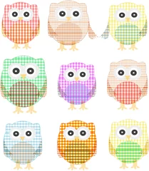 Fotobehang owls icon set isolated on white © fotoscool